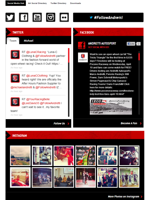 Andretti Autosport – Social Media Hub